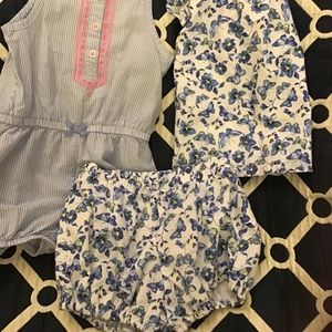 100% Cotton Outfits - 1x Romper & 1x Floral 2PC